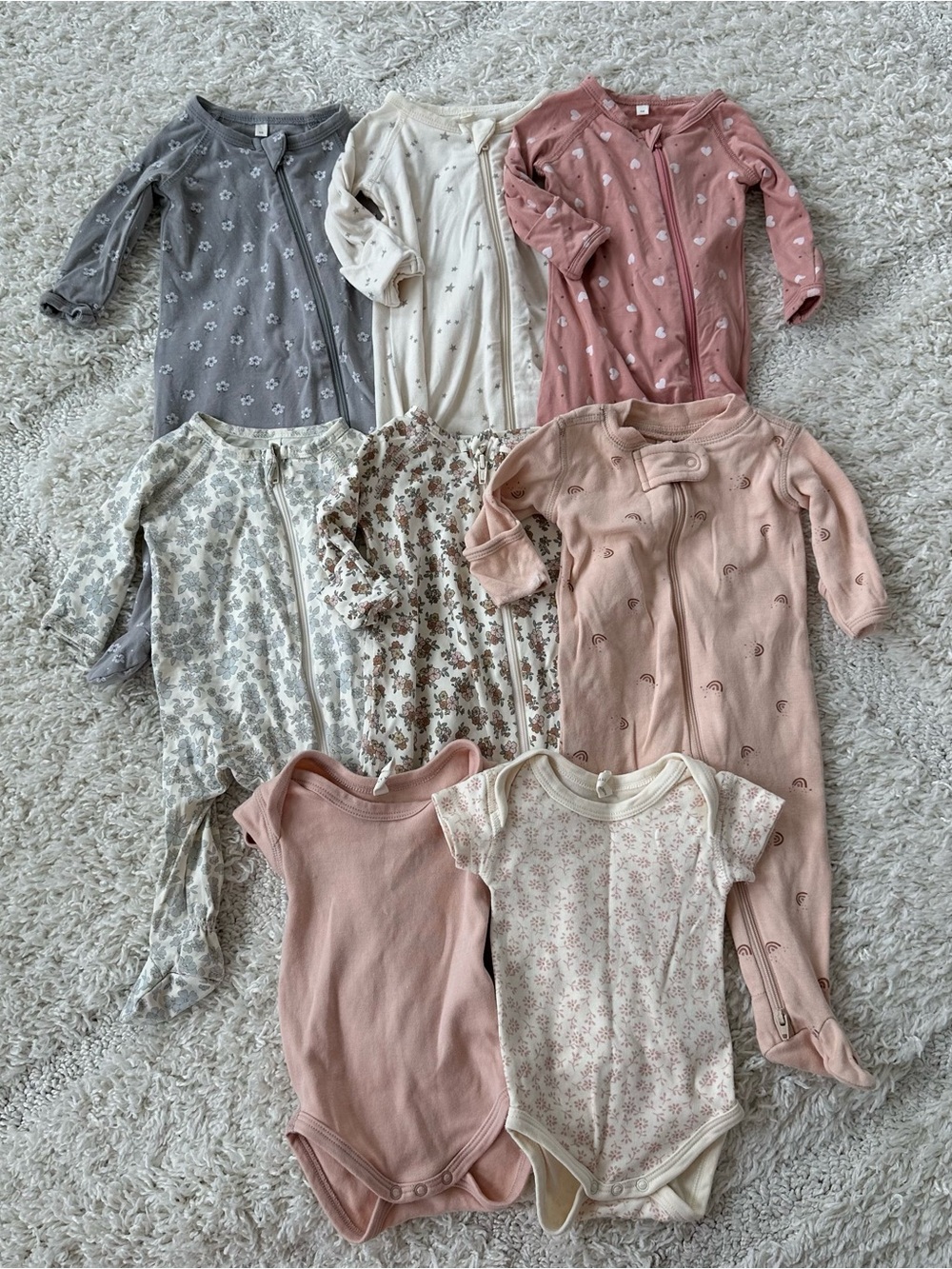 Quincy Mae Zip Footies & Bodysuits Bundle
